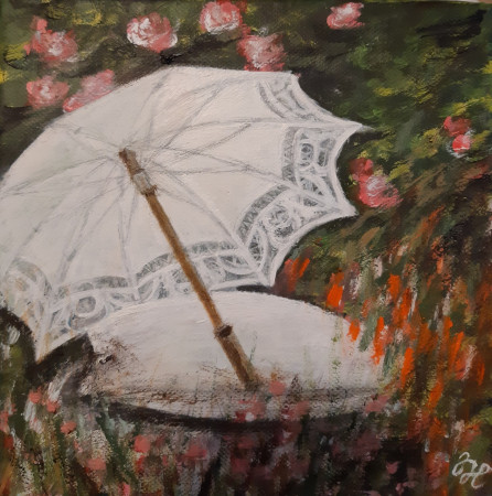 Na zahrádce, 20x20 cm, Cena: 1500,- Kč